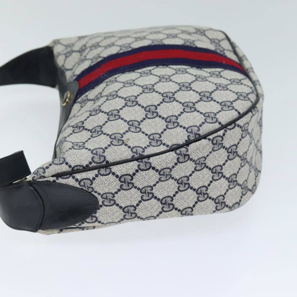 GUCCI GG Supreme Sherry Line Shoulder Bag PVC Navy Red 10 2 3840 Auth yk12637 - Picture 4 of 16